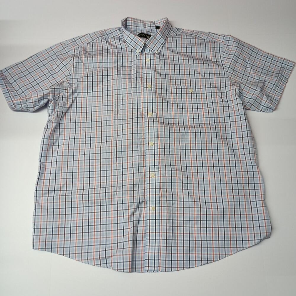 Orvis Plaid Shirt Men's Size 2XL Light Blue Multicolor Plaid